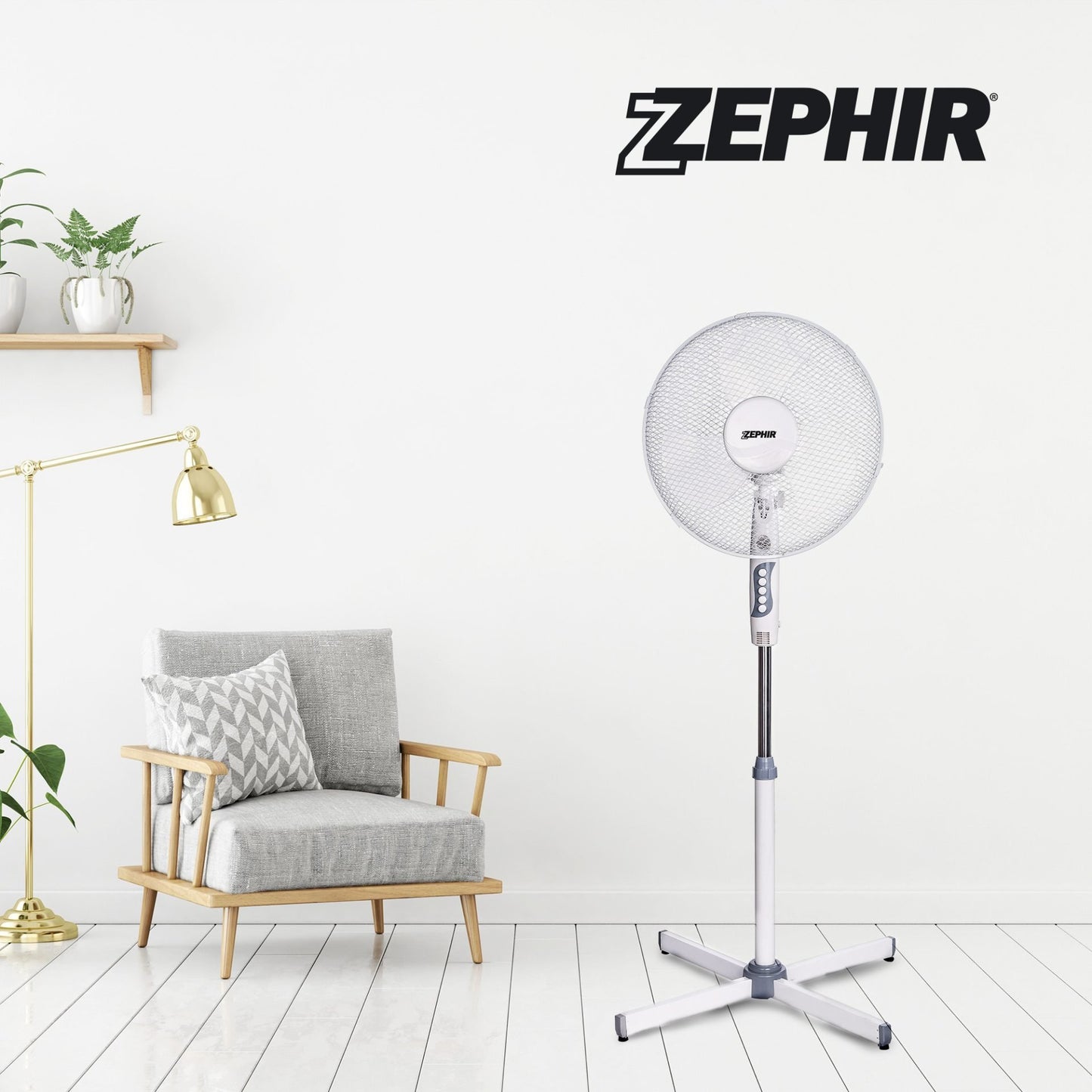 40 cm Pedestal fan – 45 W, Height-Adjustable Stand fan with Oscillation and Night-Light feature