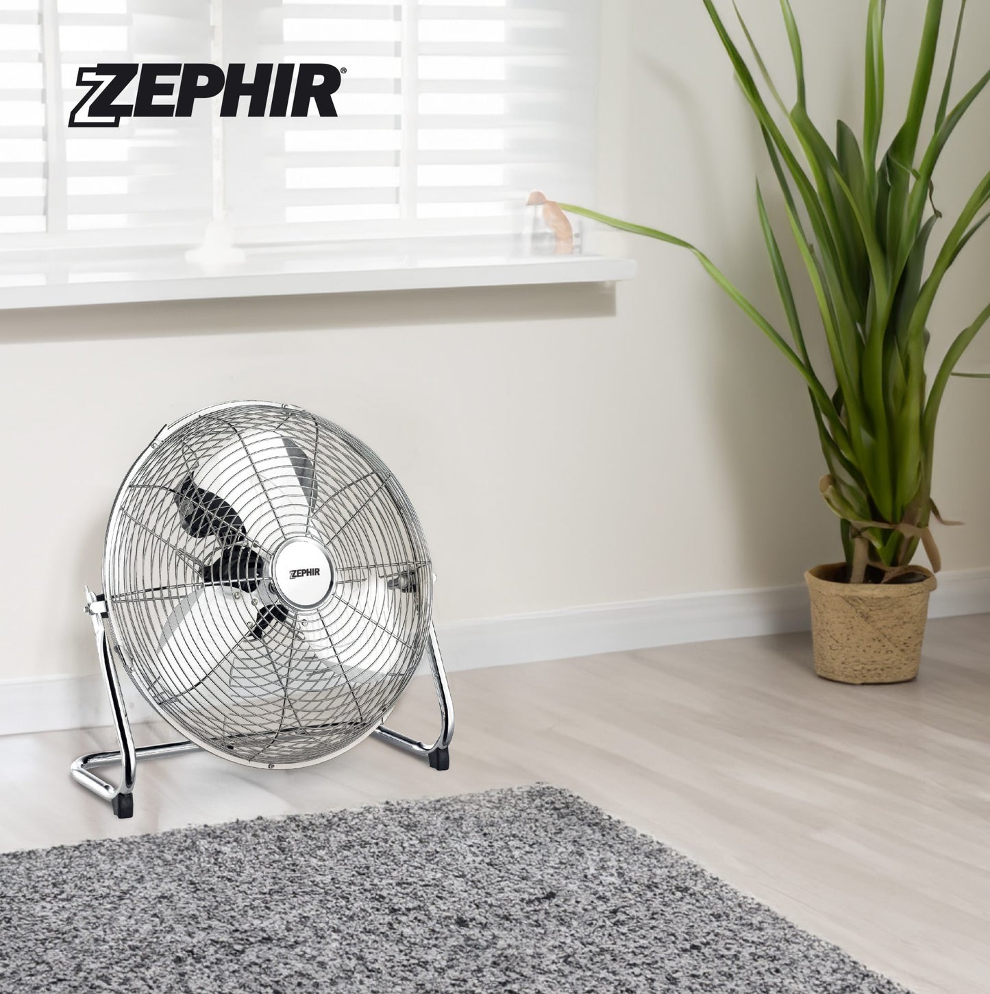 Chrome Floor Fan 35cm - 70w