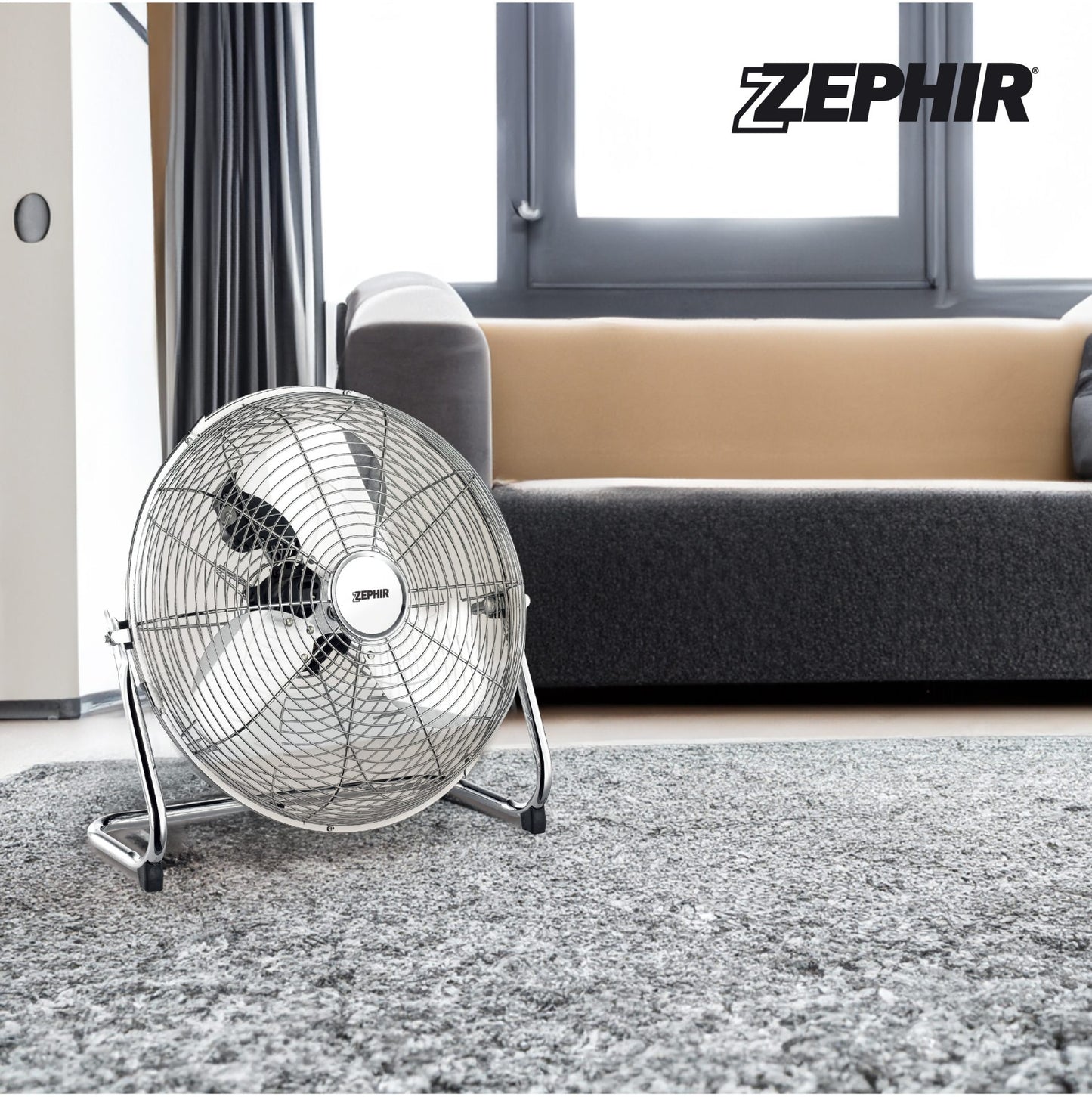 Large Chrome Floor Fan 45cm - 120w