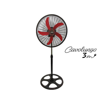 Red or Yellow & Black Pedestal Fan 60w - 45cm