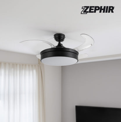 4-Blade Retractable Ceiling Fan with Remote Control