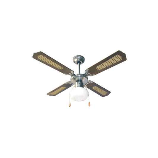 Vintage Look Ceiling Fan & Lamp Holder with Cord 107cm
