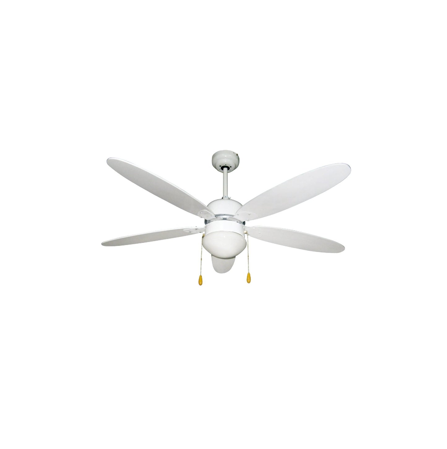 Decorative White Ceiling Fand With Lamp Holder, Cord Control 130cm