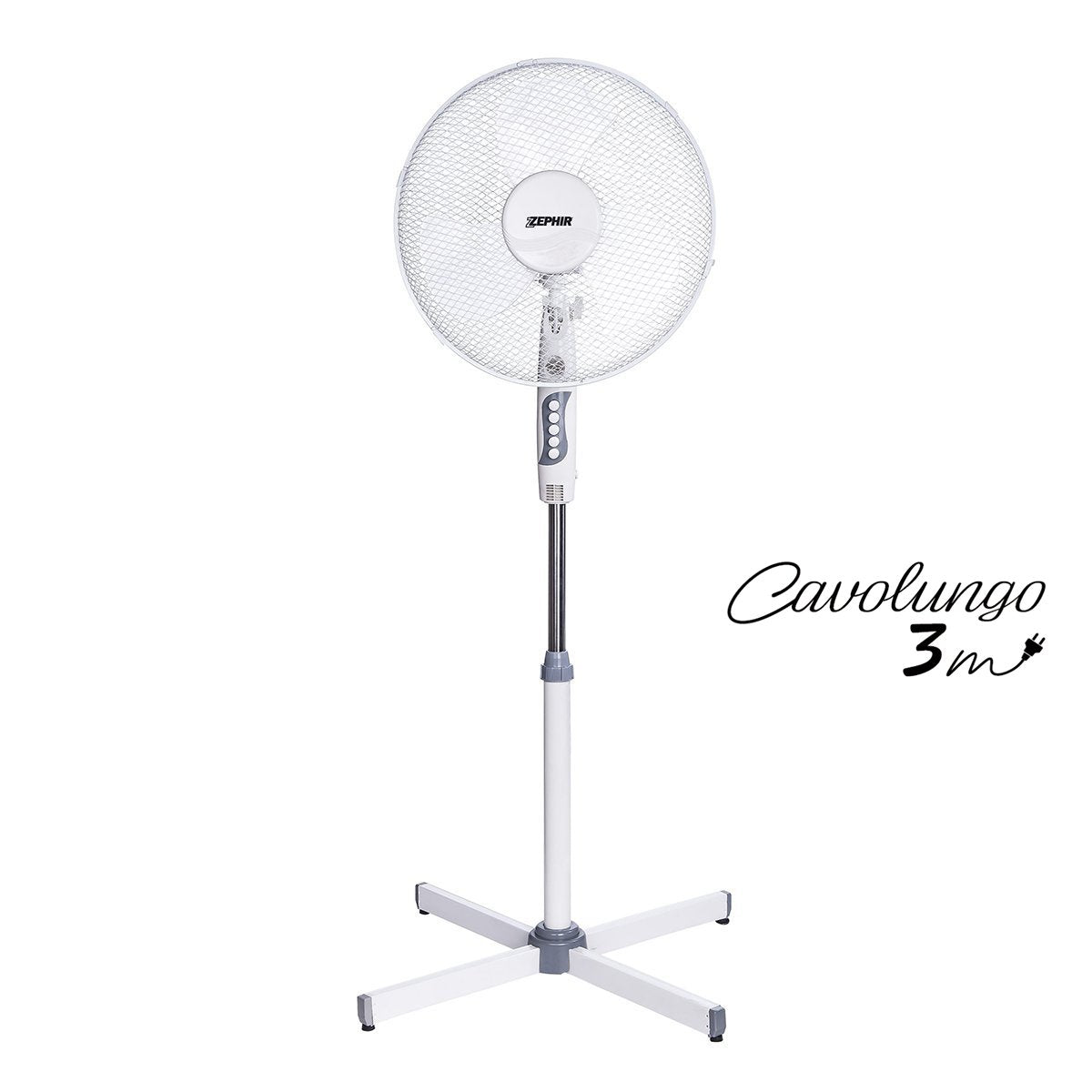 40 cm Pedestal fan – 45 W, Height-Adjustable Stand fan with Oscillation and Night-Light feature