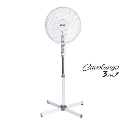 40 cm Pedestal fan – 45 W, Height-Adjustable Stand fan with Oscillation and Night-Light feature