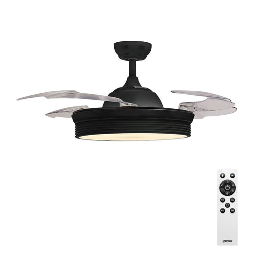 4-Blade Retractable Ceiling Fan with Remote Control
