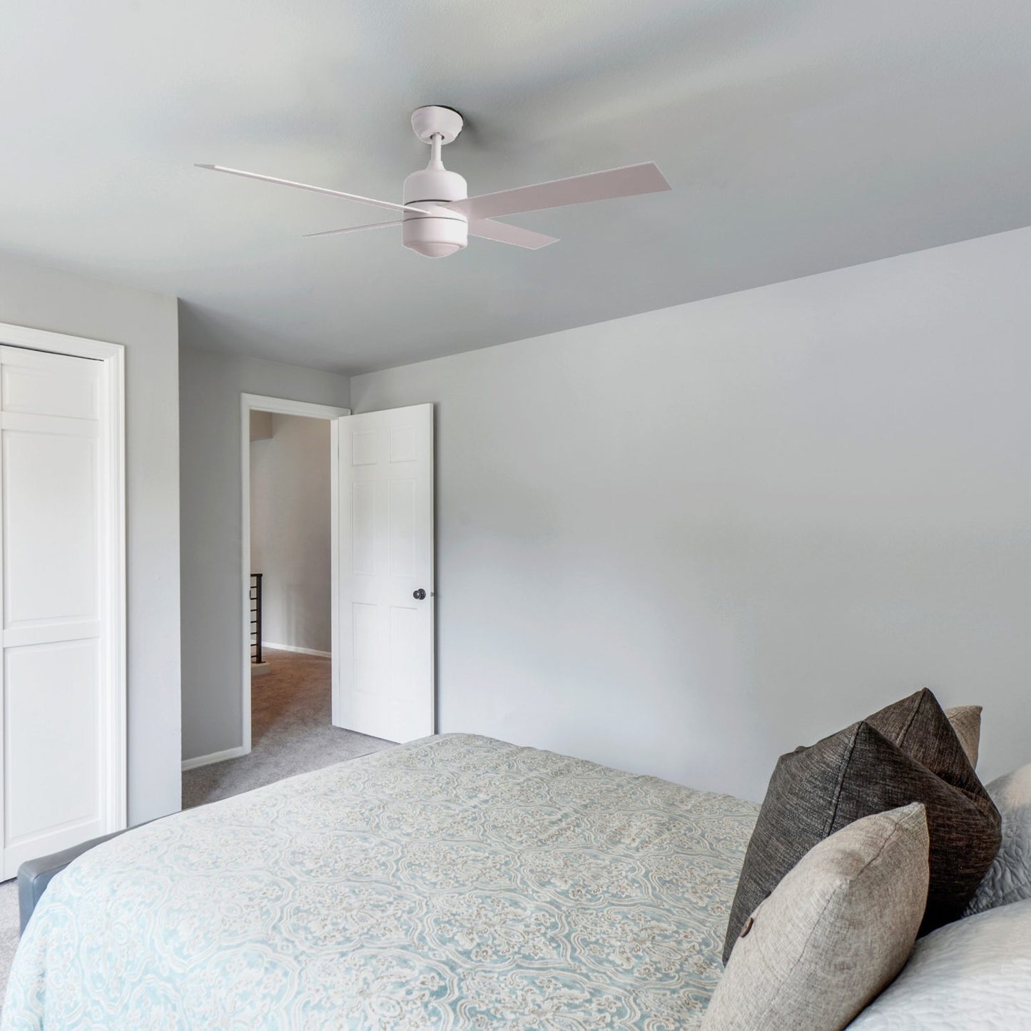 Ceiling Fan & LED With Remote Control Wood Blades 120cm