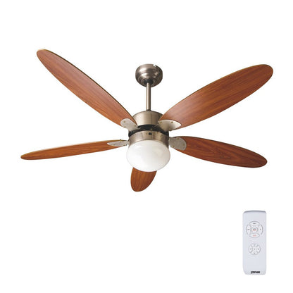 Decorative Ceiling Fan & Lamp Holder With Remote Control 130cm - 70w Brown