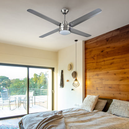 4-Blade Ceiling Fan, 140cm, with Light